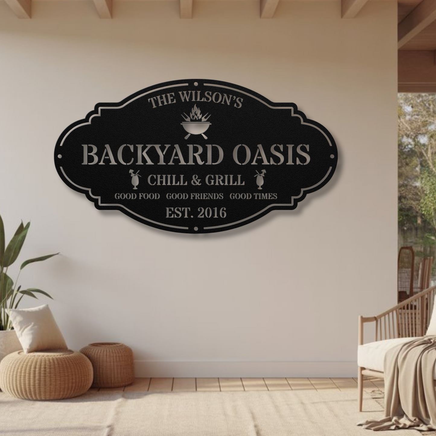 Backyard Metal Sign