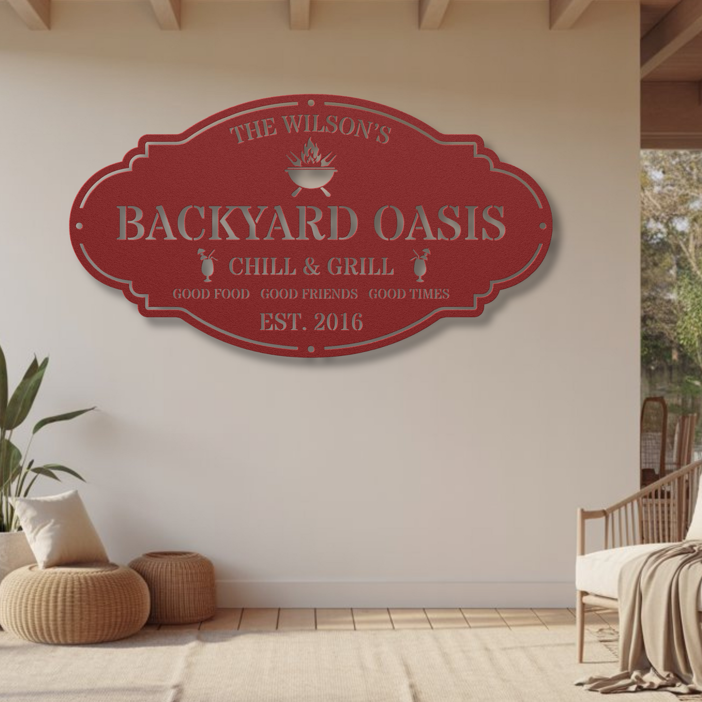 Backyard Metal Sign