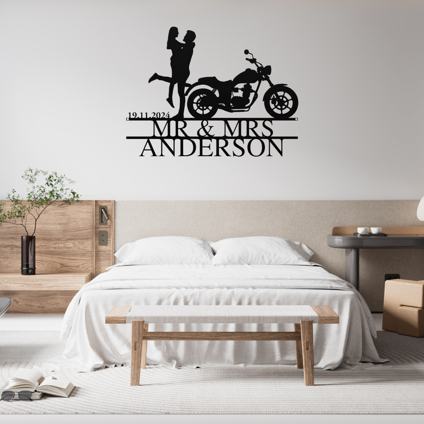 Personalized Biker Couple Metal Sign