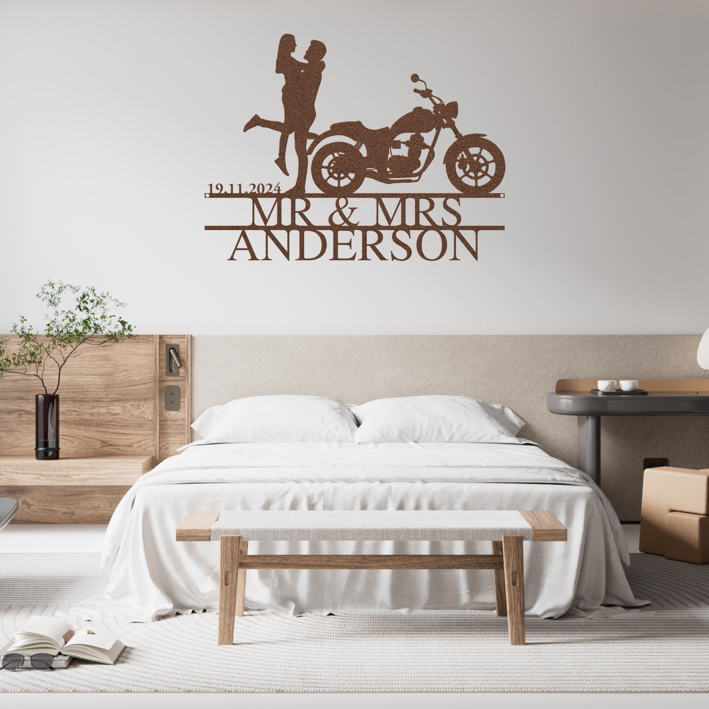 Personalized Biker Couple Metal Sign