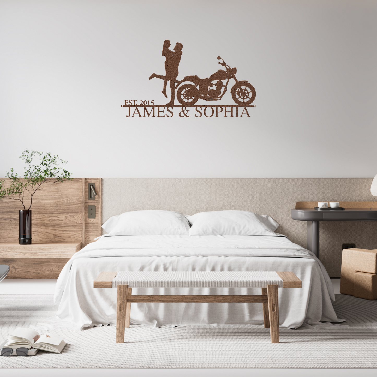 Personalized Biker Couple Metal Sign