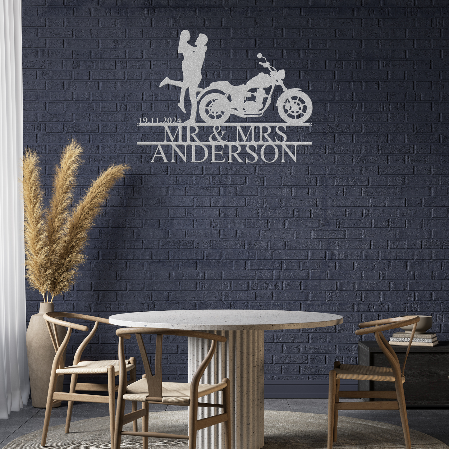 Personalized Biker Couple Metal Sign