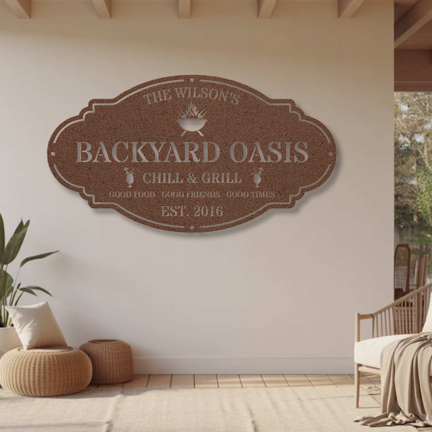 Backyard Metal Sign