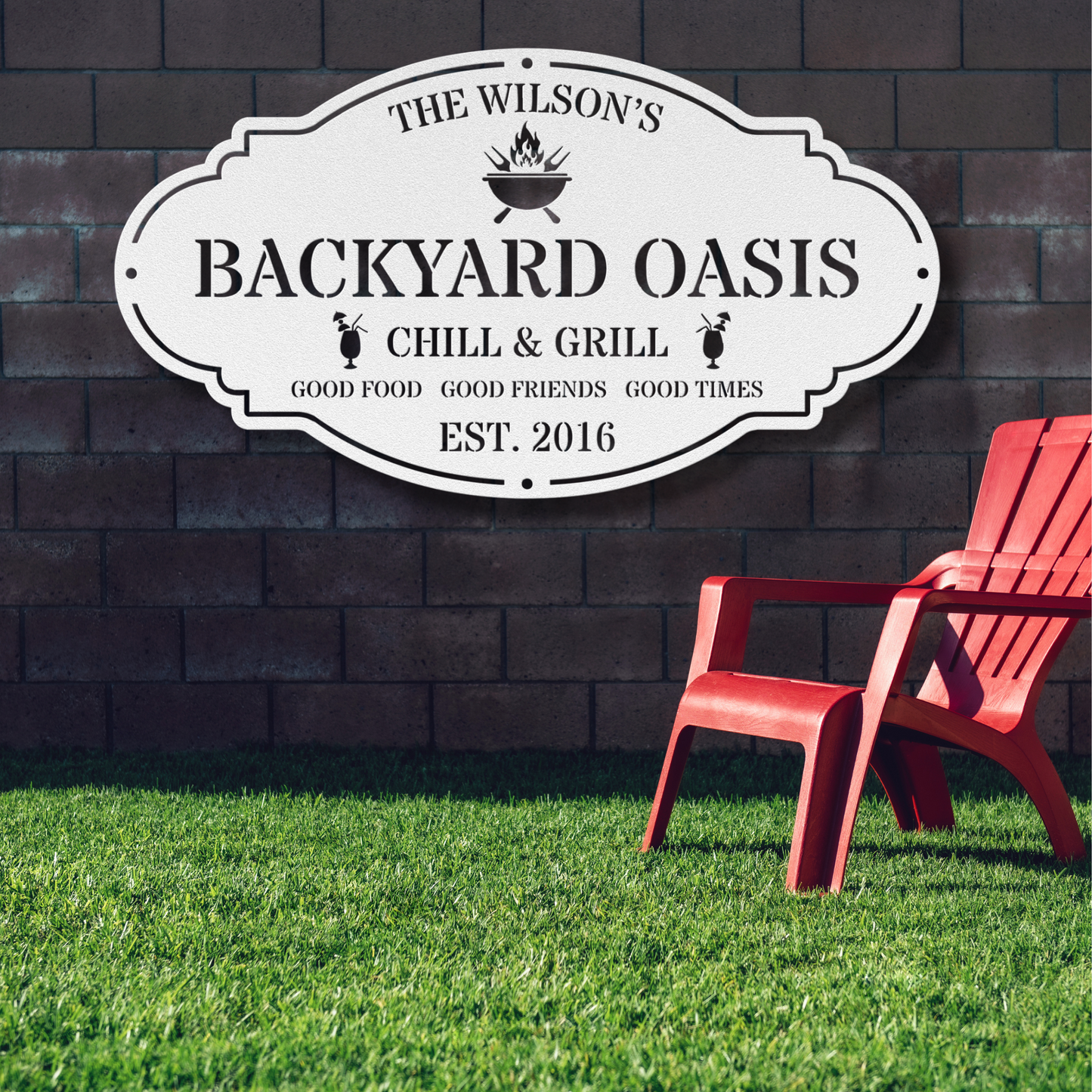 Backyard Metal Sign