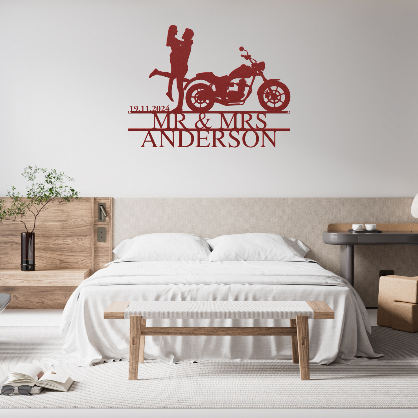 Personalized Biker Couple Metal Sign