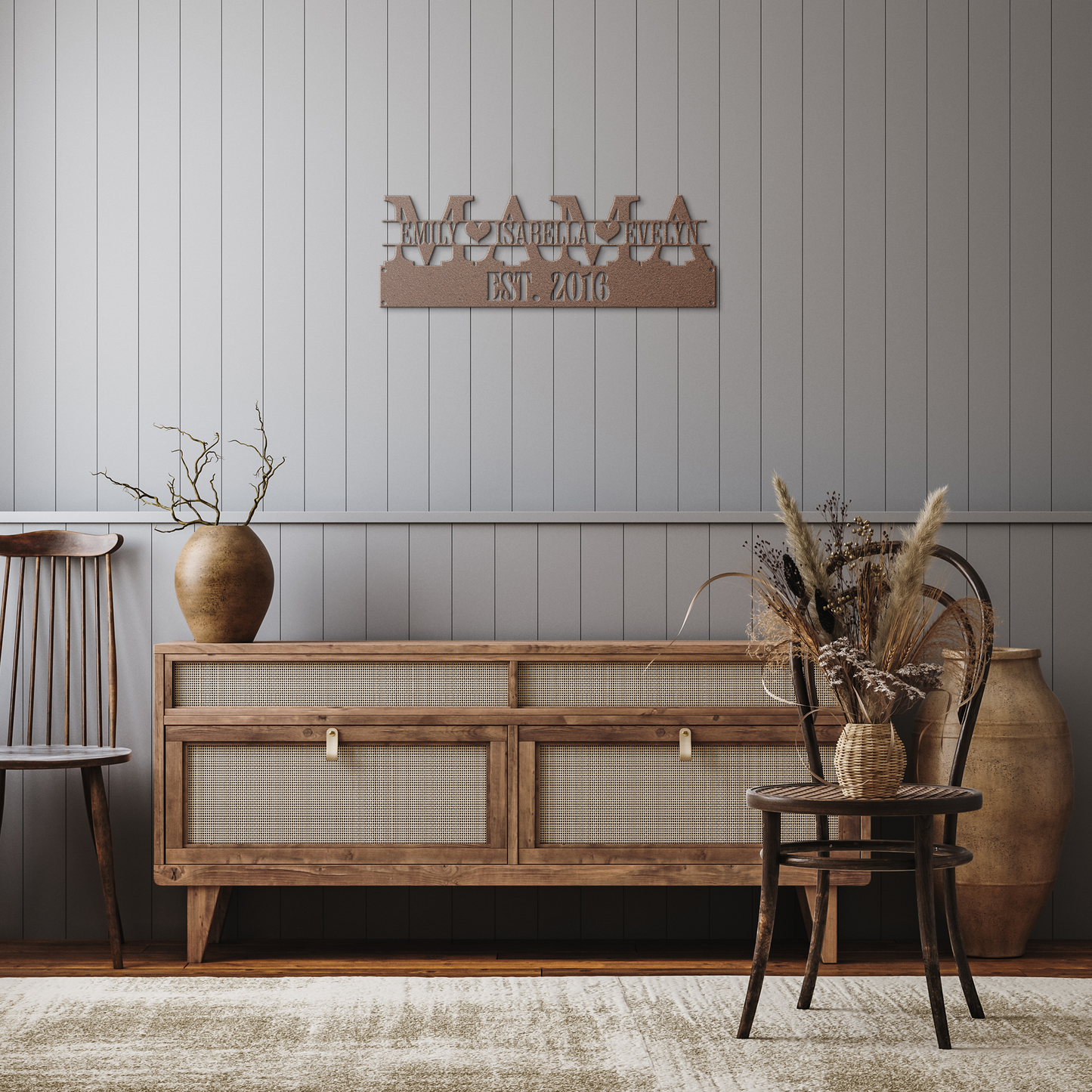 Mom_custom_monogram_sign_Copper_Rustic_Hallway_Mockup.png