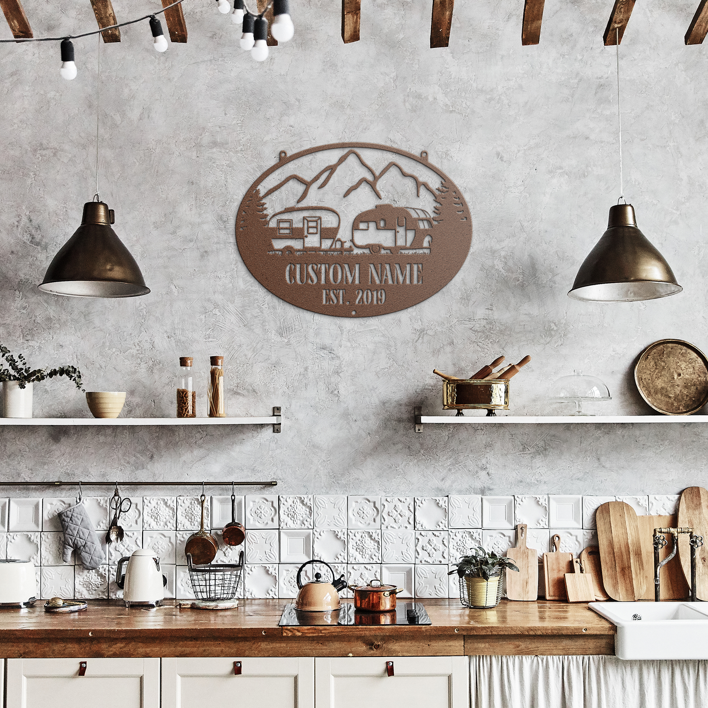 new_Camping_metal_sign_Copper_Rustic_Kitchen_Mockup.png